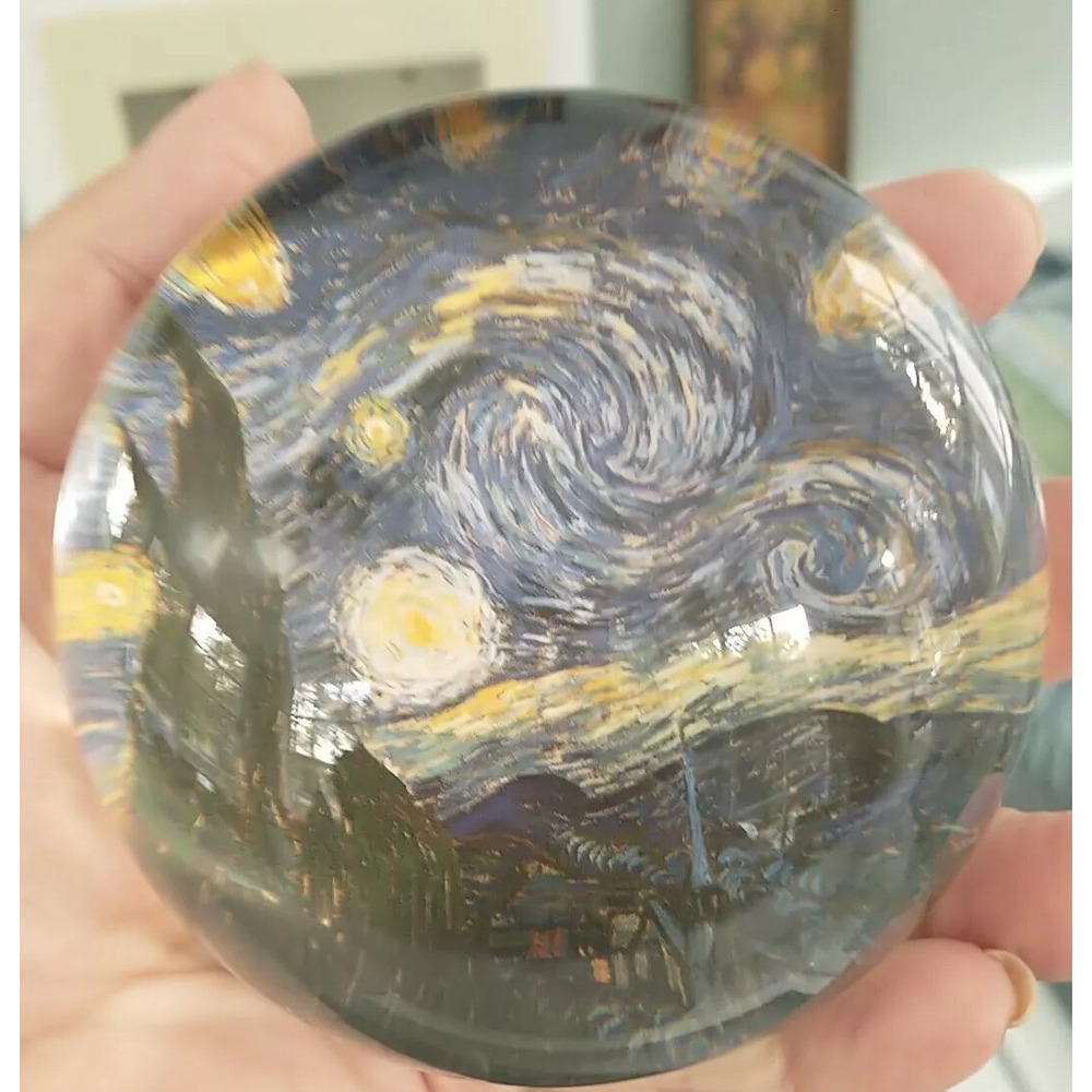 NEW Laurel Ink Van Gogh Starry Night Glass Dome Paperweight, Gift Boxed, Art